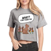 Easter Chocolate Bunny Rabbit Funny I Cant Hear You Crop Top