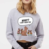 Easter Chocolate Bunny Rabbit Funny I Cant Hear You Cropped Pullover Crew