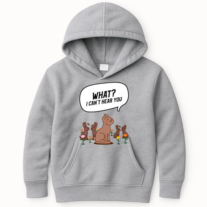 Easter Chocolate Bunny Rabbit Funny I Cant Hear You Kids Hoodie