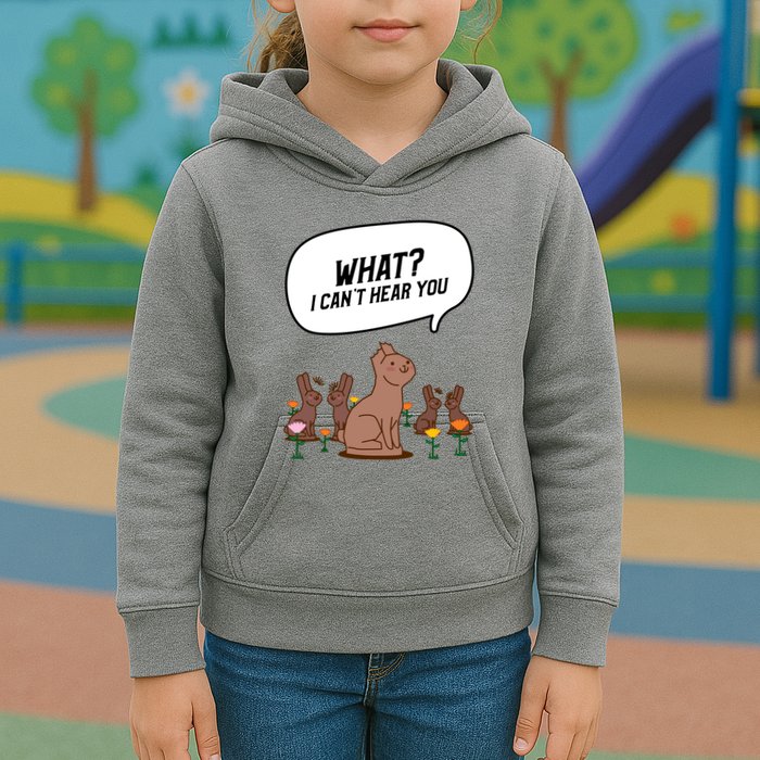 Easter Chocolate Bunny Rabbit Funny I Cant Hear You Kids Hoodie
