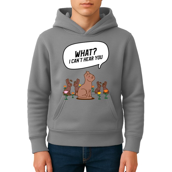 Easter Chocolate Bunny Rabbit Funny I Cant Hear You Kids Hoodie