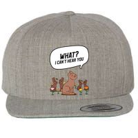 Easter Chocolate Bunny Rabbit Funny I Cant Hear You Wool Snapback Cap