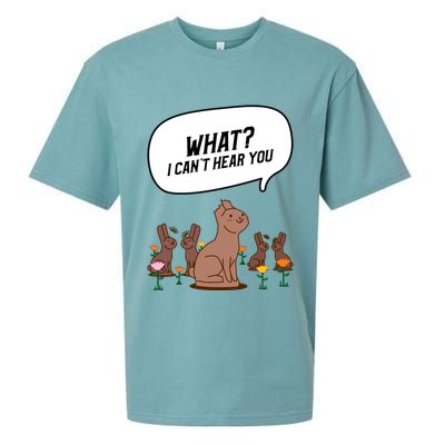 Easter Chocolate Bunny Rabbit Funny I Cant Hear You Sueded Cloud Jersey T-Shirt