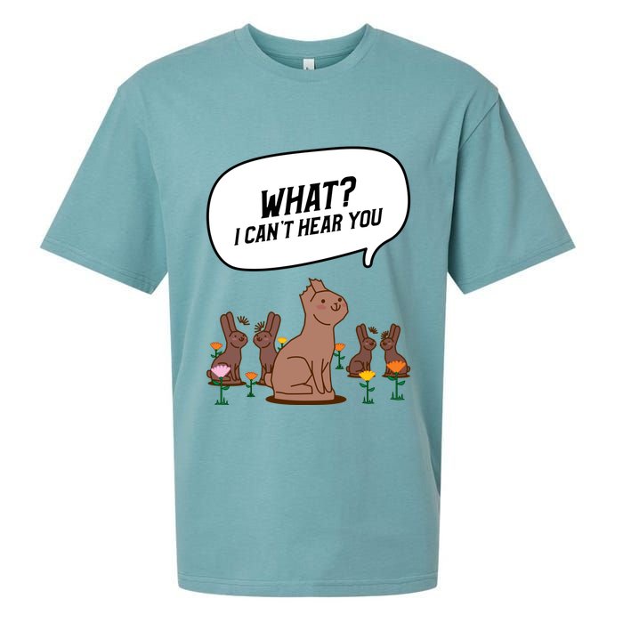 Easter Chocolate Bunny Rabbit Funny I Cant Hear You Sueded Cloud Jersey T-Shirt