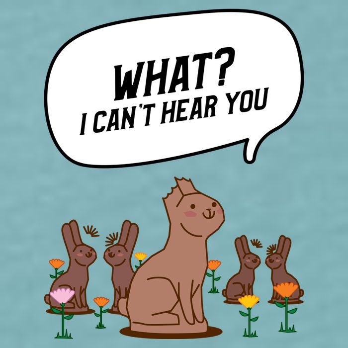Easter Chocolate Bunny Rabbit Funny I Cant Hear You Sueded Cloud Jersey T-Shirt