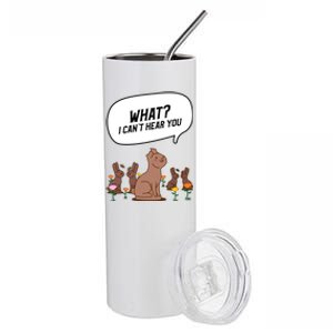 Easter Chocolate Bunny Rabbit Funny I Cant Hear You Stainless Steel Tumbler