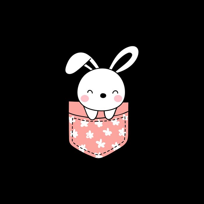 Easter Cute Bunny In Pocket USA-Made Doggie Bandana