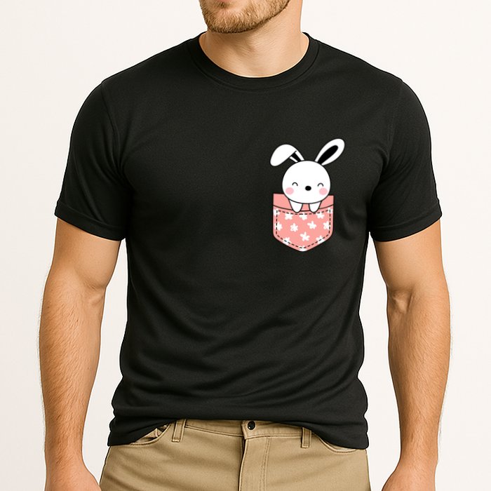 Easter Cute Bunny In Pocket Cooling Performance Crew T-Shirt