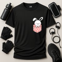 Easter Cute Bunny In Pocket Cooling Performance Crew T-Shirt