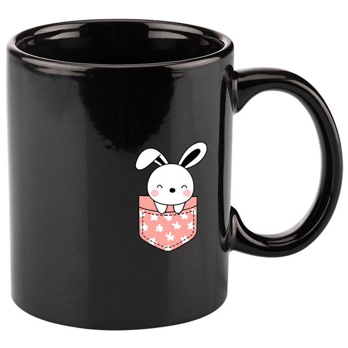 Easter Cute Bunny In Pocket 11oz C Handle Ceramic Mug