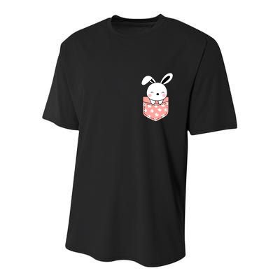 Easter Cute Bunny In Pocket Youth Performance Sprint T-Shirt