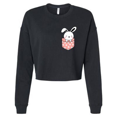 Easter Cute Bunny In Pocket Cropped Pullover Crew