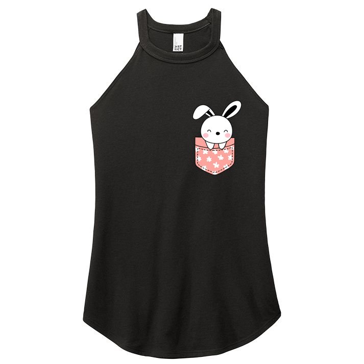 Easter Cute Bunny In Pocket Women's Perfect Tri Rocker Tank