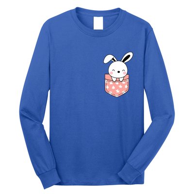 Easter Cute Bunny In Pocket Long Sleeve Shirt