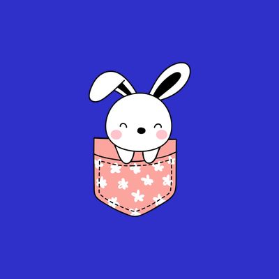Easter Cute Bunny In Pocket T-Shirt