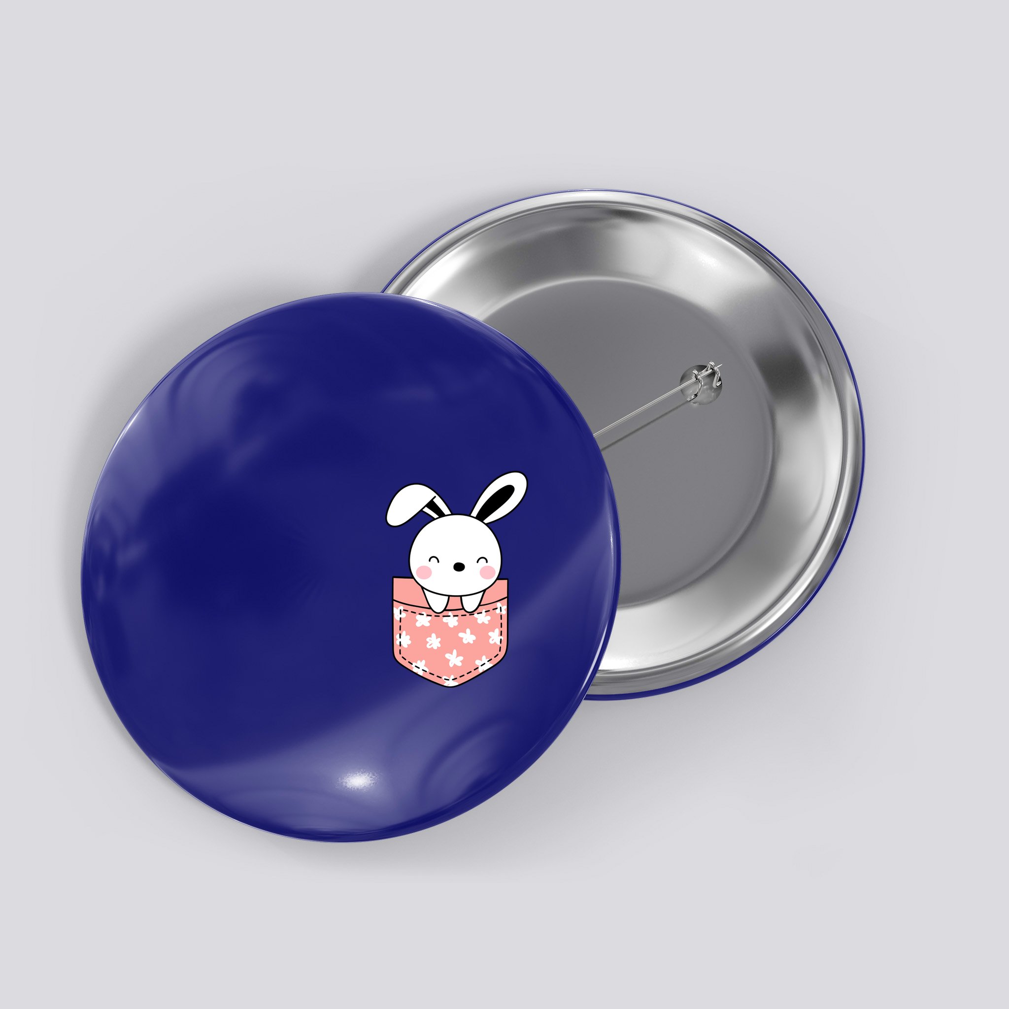 Easter Cute Bunny In Pocket Button