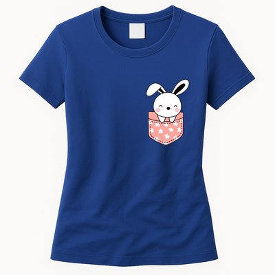 Easter Cute Bunny In Pocket Womens T-Shirt