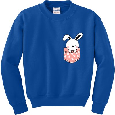 Easter Cute Bunny In Pocket Kids Sweatshirt