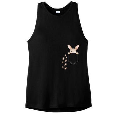 Easter Cute Bunny In Pocket Rabbit Footprints Ladies PosiCharge Tri-Blend Wicking Tank