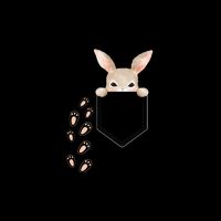 Easter Cute Bunny In Pocket Rabbit Footprints Apron