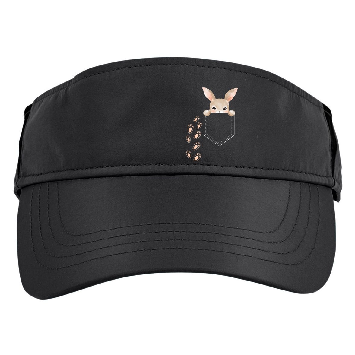 Easter Cute Bunny In Pocket Rabbit Footprints Adult Drive Performance Visor