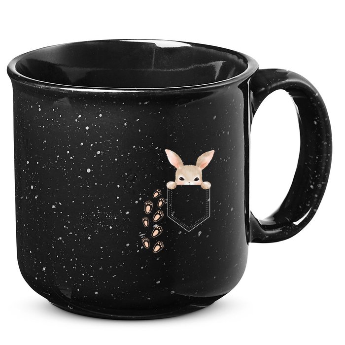 Easter Cute Bunny In Pocket Rabbit Footprints 15oz Campfire Ceramic Mug
