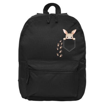 Easter Cute Bunny In Pocket Rabbit Footprints 16 in Basic Backpack