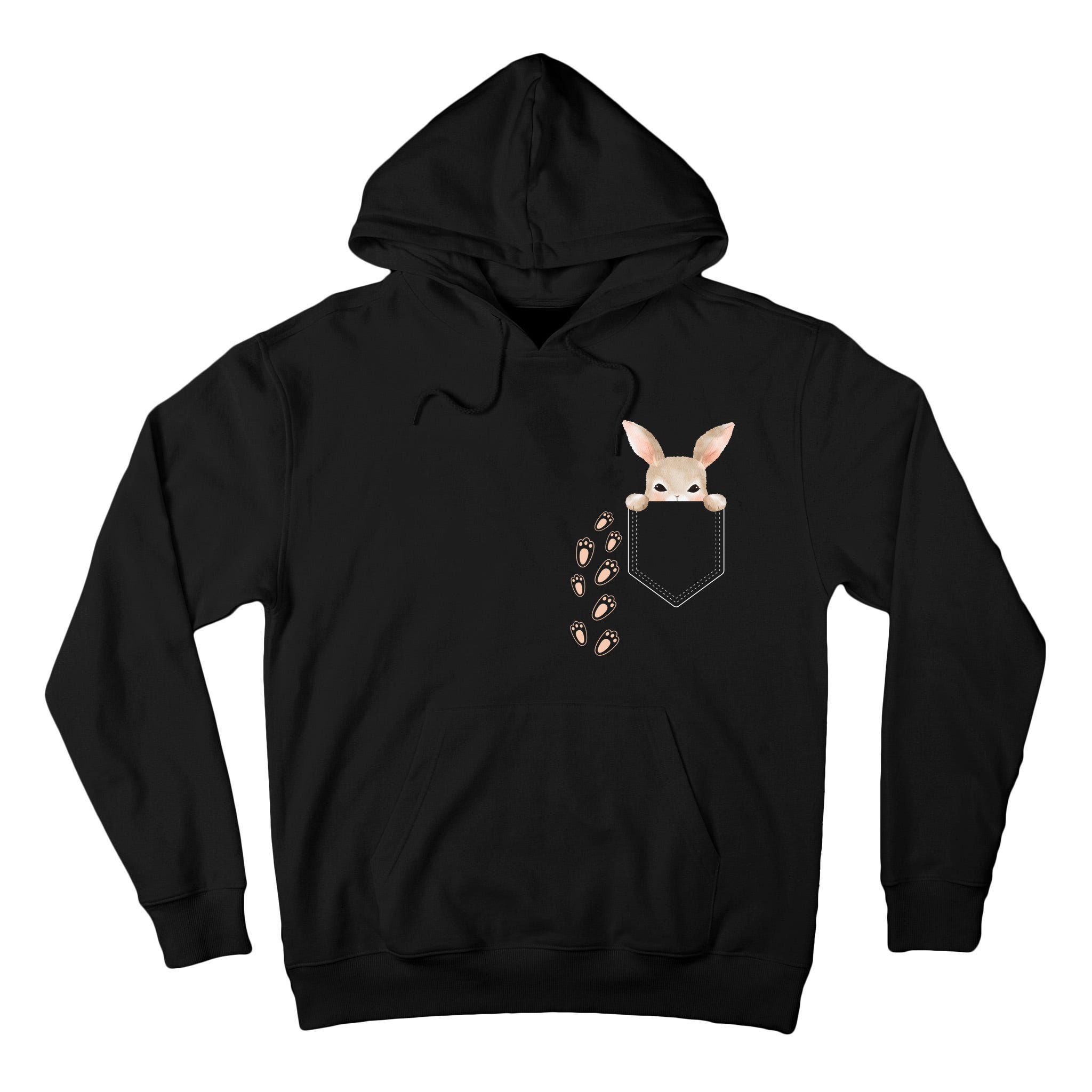 Easter Cute Bunny In Pocket Rabbit Footprints Tall Hoodie