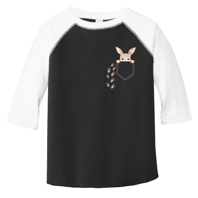 Easter Cute Bunny In Pocket Rabbit Footprints Toddler Fine Jersey T-Shirt