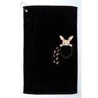Easter Cute Bunny In Pocket Rabbit Footprints Golf Towel