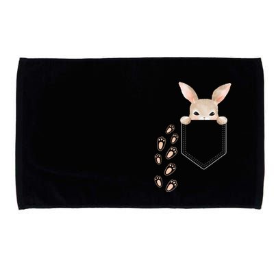 Easter Cute Bunny In Pocket Rabbit Footprints Microfiber Hand Towel