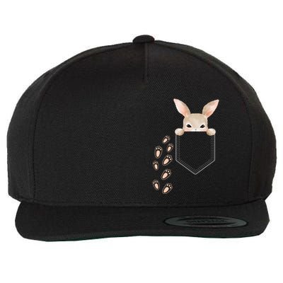 Easter Cute Bunny In Pocket Rabbit Footprints Wool Snapback Cap