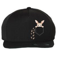 Easter Cute Bunny In Pocket Rabbit Footprints Wool Snapback Cap