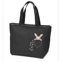 Easter Cute Bunny In Pocket Rabbit Footprints Zip Tote Bag
