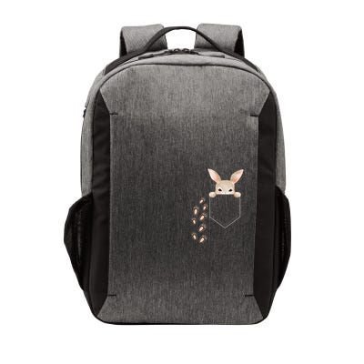 Easter Cute Bunny In Pocket Rabbit Footprints Vector Backpack