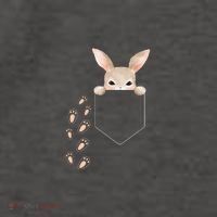 Easter Cute Bunny In Pocket Rabbit Footprints Vector Backpack