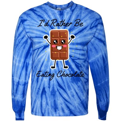 Eating Chocolate Bars Cocoa Chocolate Lover Gift Tie-Dye Long Sleeve Shirt