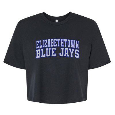 Elizabethtown College Blue Jays Wht01 Bella+Canvas Jersey Crop Tee