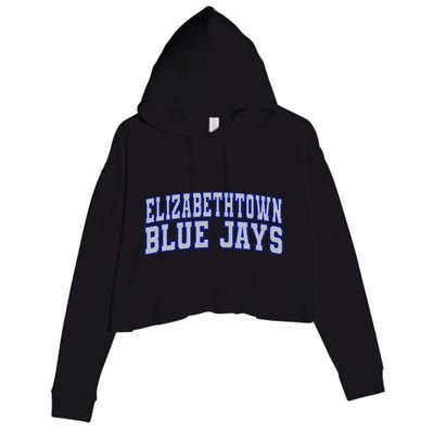 Elizabethtown College Blue Jays Wht01 Crop Fleece Hoodie