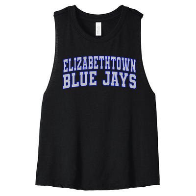 Elizabethtown College Blue Jays Wht01 Women's Racerback Cropped Tank