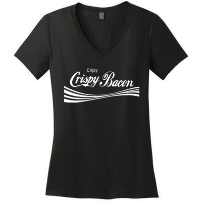 Enjoy Crispy Bacon Women's V-Neck T-Shirt