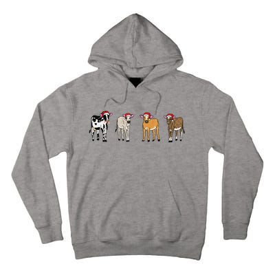 Embroidered Christmas Cow Tall Hoodie