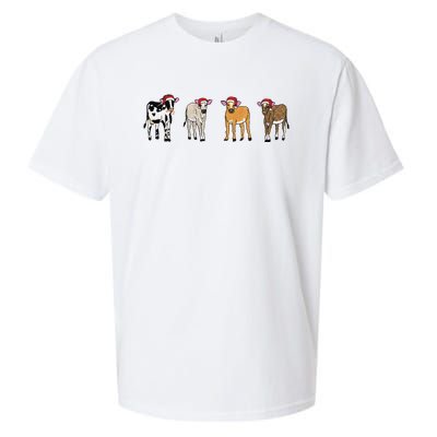 Embroidered Christmas Cow Sueded Cloud Jersey T-Shirt