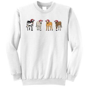 Embroidered Christmas Cow Sweatshirt