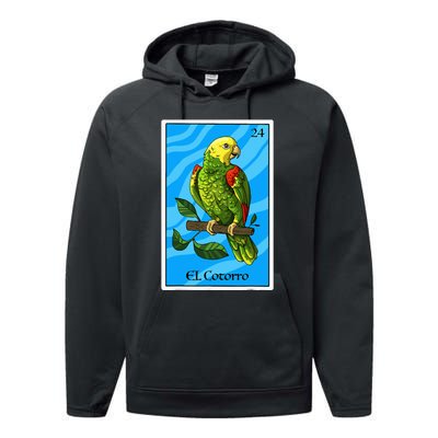 El Cotorro Card Mexican Lottery Card Performance Fleece Hoodie