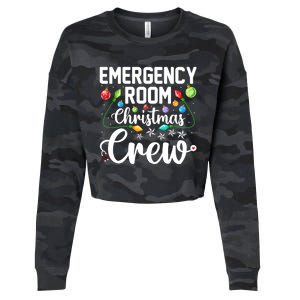 Er Christmas Crew Emergency Room Funny Xmas Nurse Nursing Gift Cropped Pullover Crew