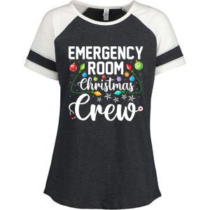 Er Christmas Crew Emergency Room Funny Xmas Nurse Nursing Gift Enza Ladies Jersey Colorblock Tee