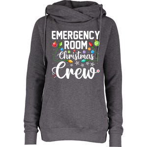 Er Christmas Crew Emergency Room Funny Xmas Nurse Nursing Gift Womens Funnel Neck Pullover Hood