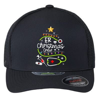 Er Christmas Crew Emergency Room Nurse Er Christmas Tree Gift Flexfit Unipanel Trucker Cap