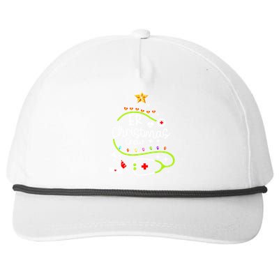 Er Christmas Crew Emergency Room Nurse Er Christmas Tree Gift Snapback Five-Panel Rope Hat